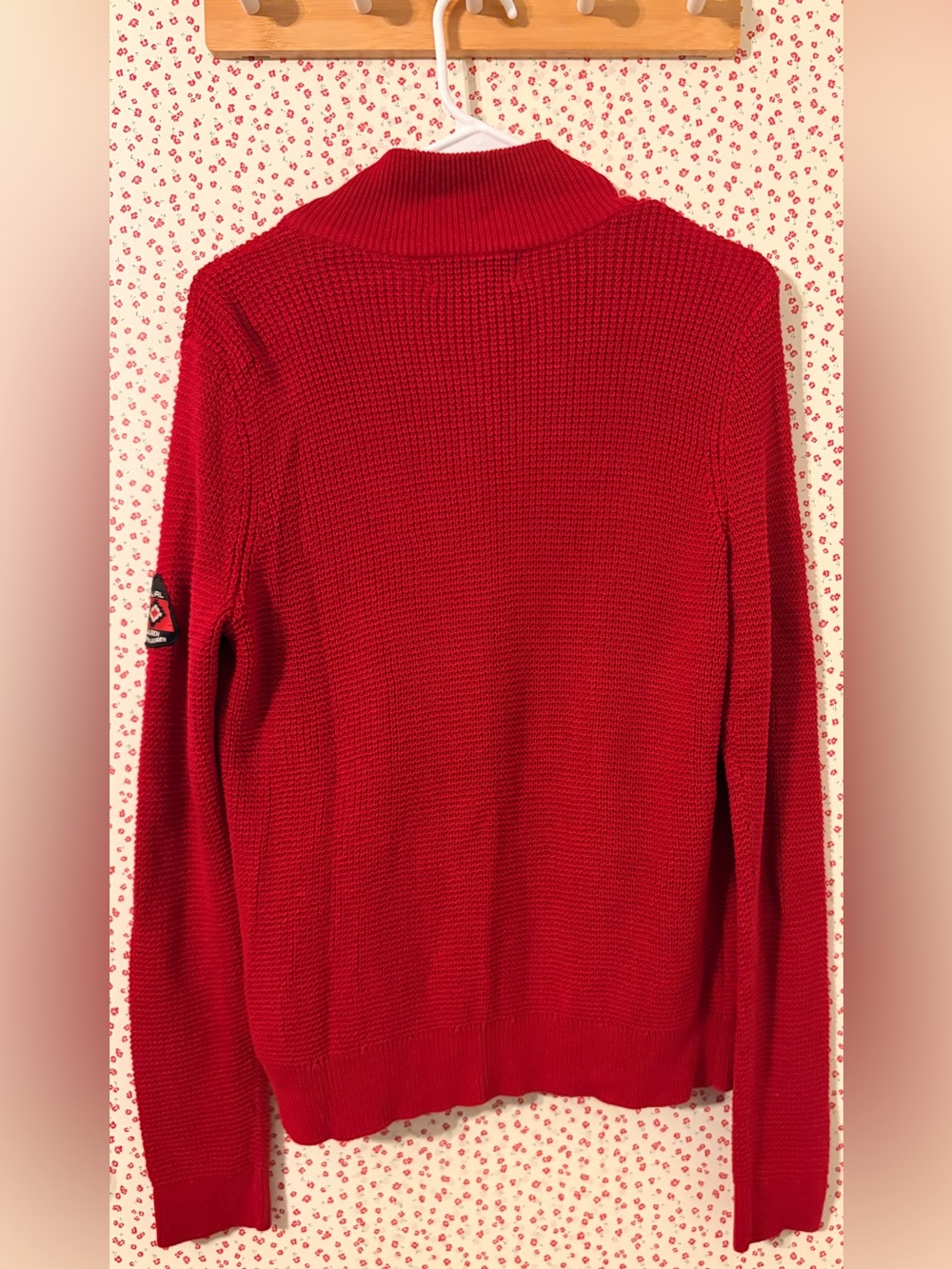 Ralph Lauren Red Full-Zip Knit Sweater - Picture 4 of 6